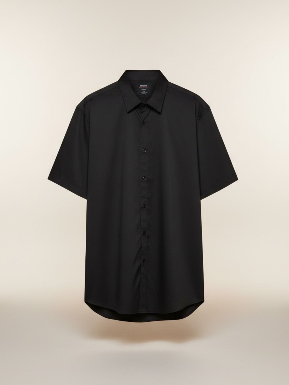 Men's Black Short-Sleeve Button-Down Shirt - Classic Casual
